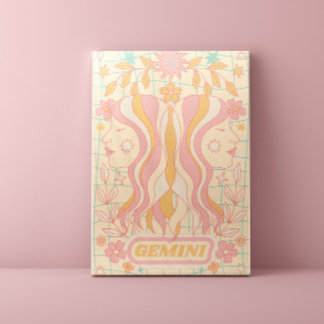 Gemini Celestial Zodiac Pastel Dreams Wall Arts Canvas Print