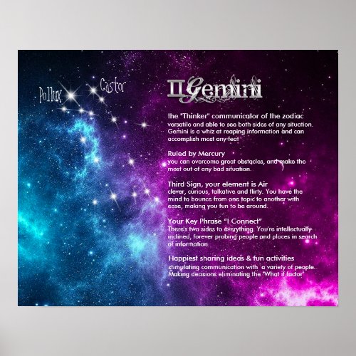 Gemini Characteristics Poster
