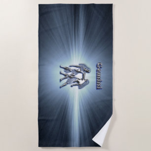 Gemini chrome symbol beach towel