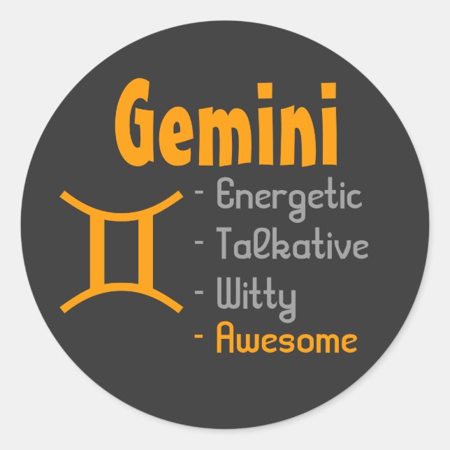 Gemini Classic Round Sticker (Front)