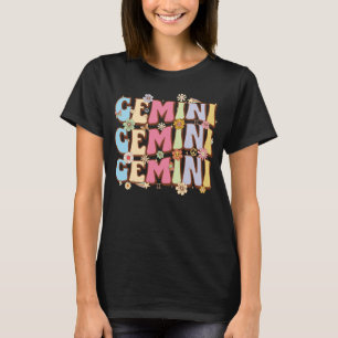 Gemini Colorful Pattern Bubble Letter T-Shirt