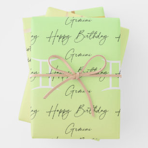 Gemini Colorstrolgy Birthday Wrapping Paper Sheets