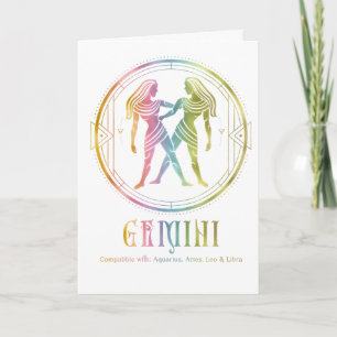 Gemini Compatibility Birthday Greeting Card