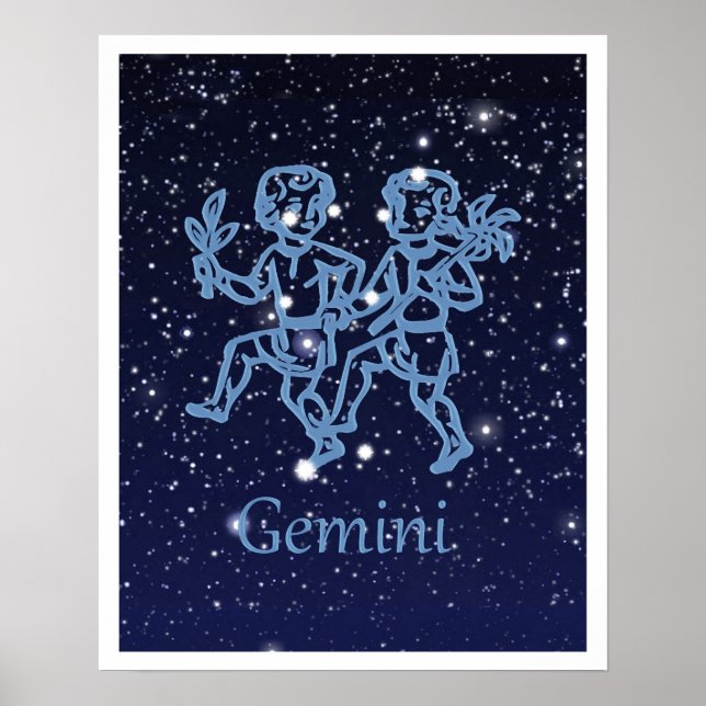 Gemini Constellation and Zodiac Sign with Stars (Front)