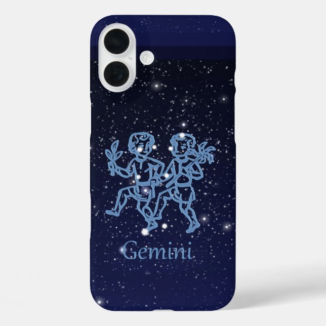 Gemini Constellation and Zodiac Sign with Stars Case-Mate iPhone Case (Back)