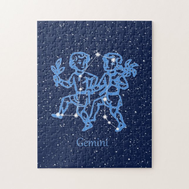 Gemini Constellation and Zodiac Sign with Stars Jigsaw Puzzle (Vertical)