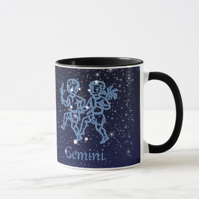 Gemini Constellation and Zodiac Sign with Stars Mug (Right)
