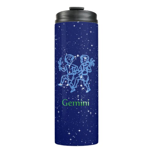 Gemini Constellation and Zodiac Sign with Stars Thermal Tumbler