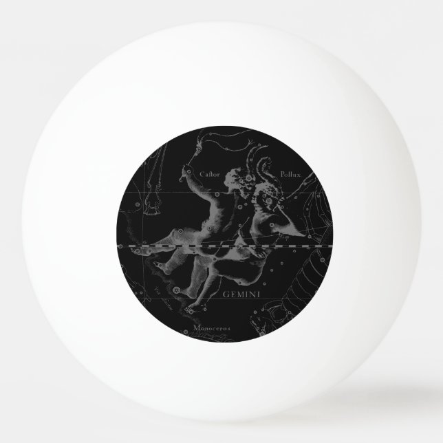 Gemini Constellation by Hevelius 1690 Ping-Pong Ball (Front)