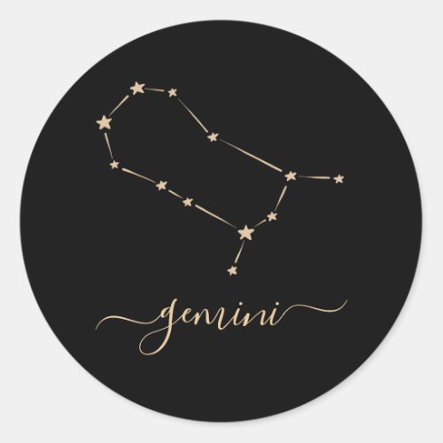 Gemini Constellation Classic Round Sticker