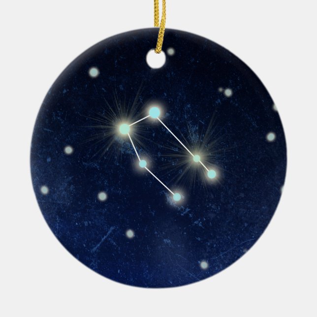 Gemini Constellation | Custom Name Ceramic Ornament (Front)