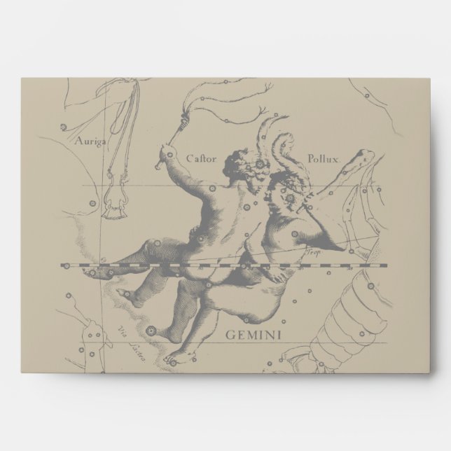 Gemini Constellation Hevelius 1690 Engraving Envelope (Front)