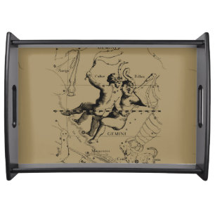 Gemini Constellation Hevelius 1690 Engraving Serving Tray