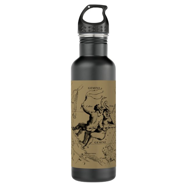 Gemini Constellation Hevelius 1690 May12-June20 Stainless Steel Water Bottle (Front)