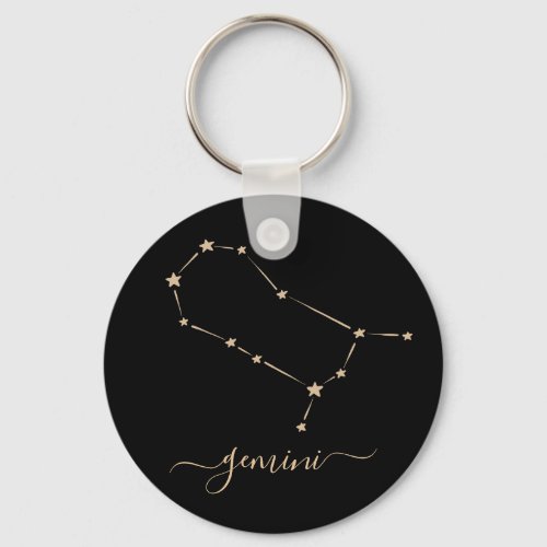 Gemini Constellation Keychain