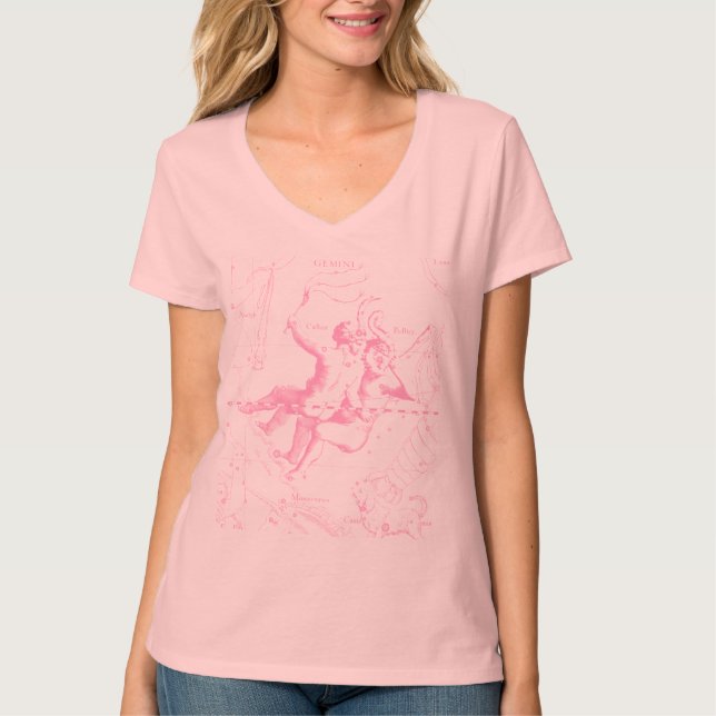 Gemini Constellation Map by Hevelius 1690 T-Shirt (Front)