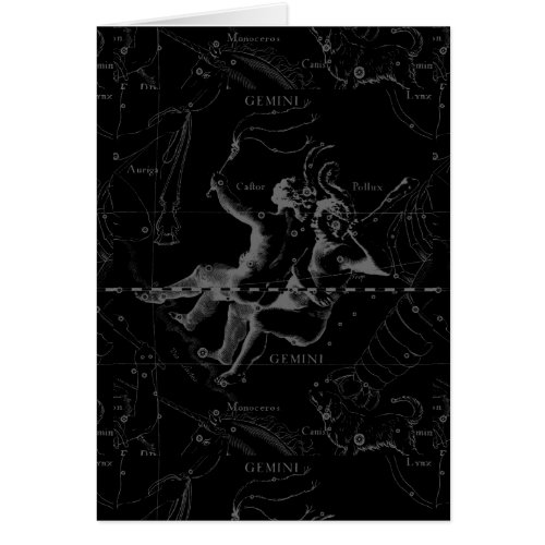 Gemini Constellation Map Engraving by Hevelius