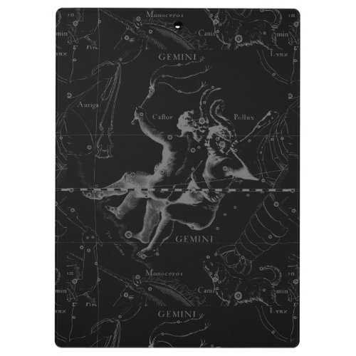 Gemini Constellation Map Engraving by Hevelius Clipboard