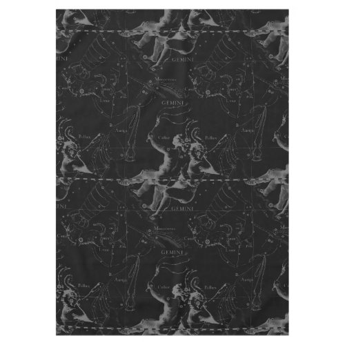 Gemini Constellation Map Engraving by Hevelius Tablecloth