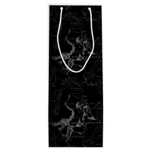 Gemini Constellation Map Engraving by Hevelius Wine Gift Bag