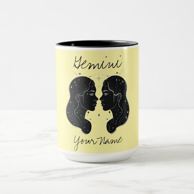 Gemini Constellation Minimalist Line Art Mug (Center)