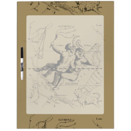 Gemini Constellation Zodiac Hevelius 1690 Dry Erase Board