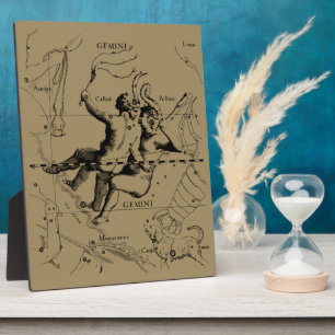 Gemini Constellation Zodiac Hevelius 1690 Plaque