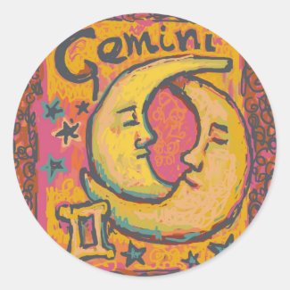 Gemini, Customizable Astrology Products Classic Round Sticker
