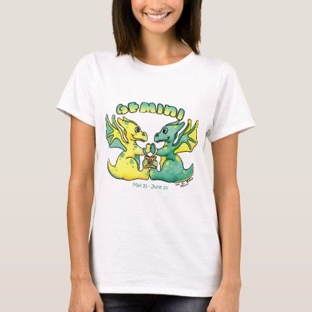 Gemini Cute Zodiac Baby Dragon T-shirt