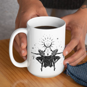 Gemini Dancing Girls 15oz Black Rim Mug