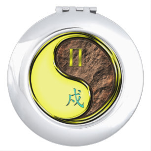 Gemini & Earth Dog Compact Mirror