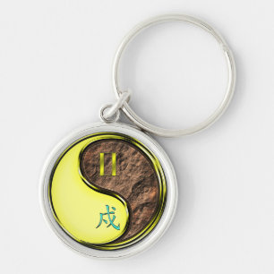 Gemini & Earth Dog Keychain