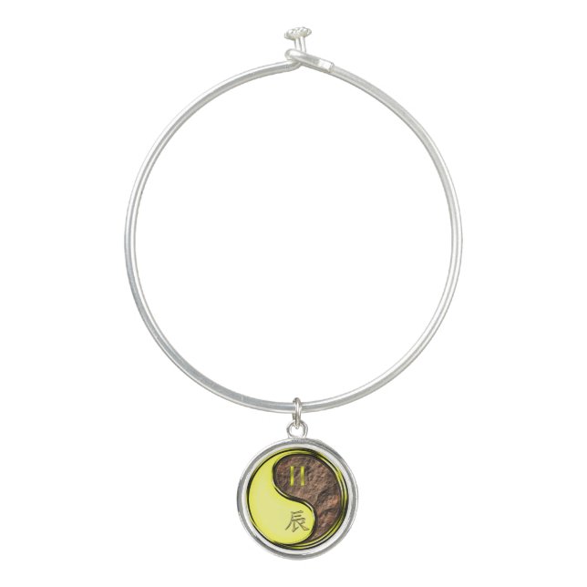 Gemini & Earth Dragon Bangle Bracelet (Front)