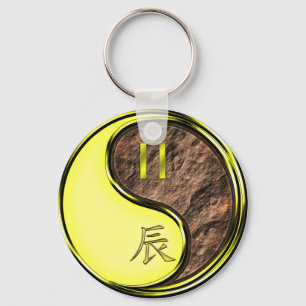 Gemini & Earth Dragon Keychain