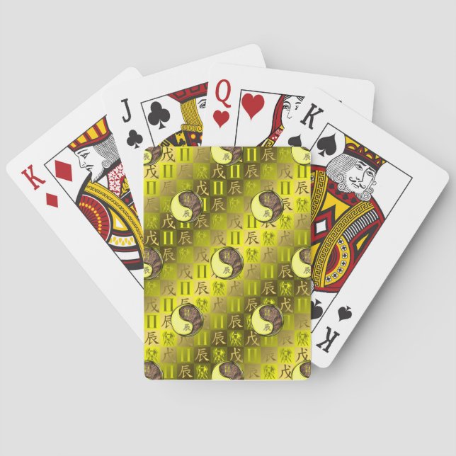 Gemini & Earth Dragon Poker Cards (Back)