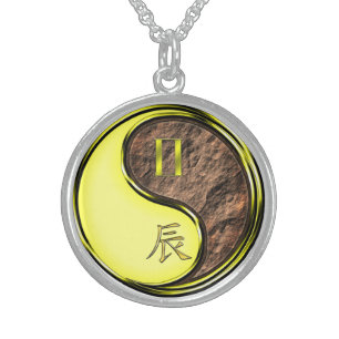 Gemini & Earth Dragon Sterling Silver Necklace