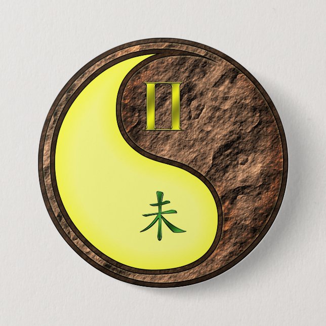 Gemini & Earth Goat Button (Front)