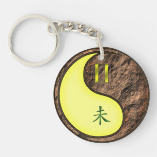 Gemini & Earth Goat Keychain