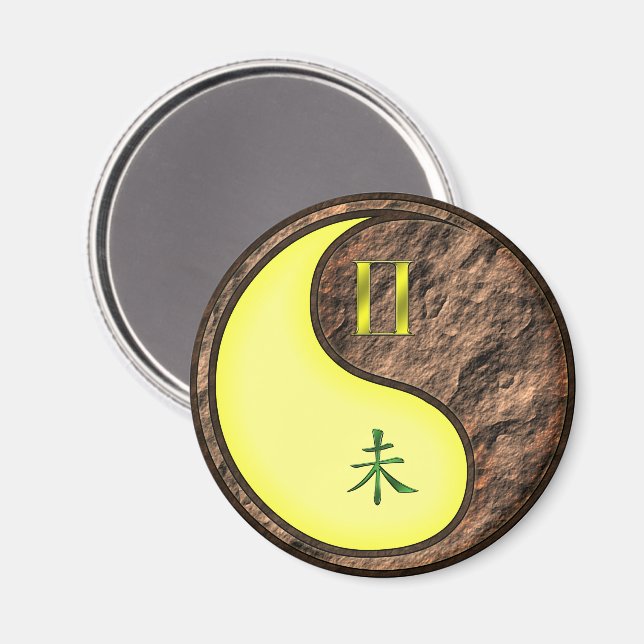 Gemini & Earth Goat Magnet (Front/Back)
