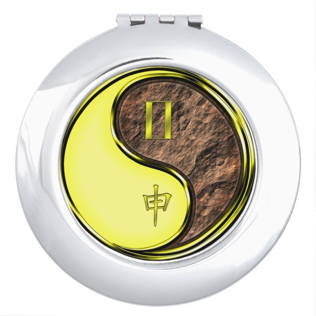 Gemini & Earth Monkey Compact Mirror (Front)