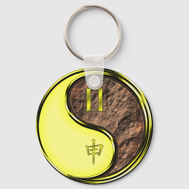 Gemini & Earth Monkey Keychain (Front)