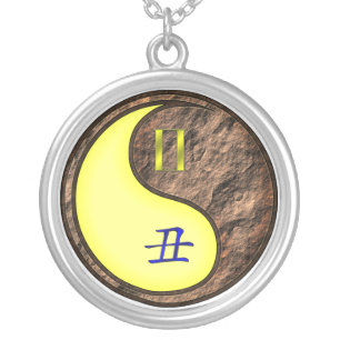 Gemini & Earth Ox Silver Plated Necklace