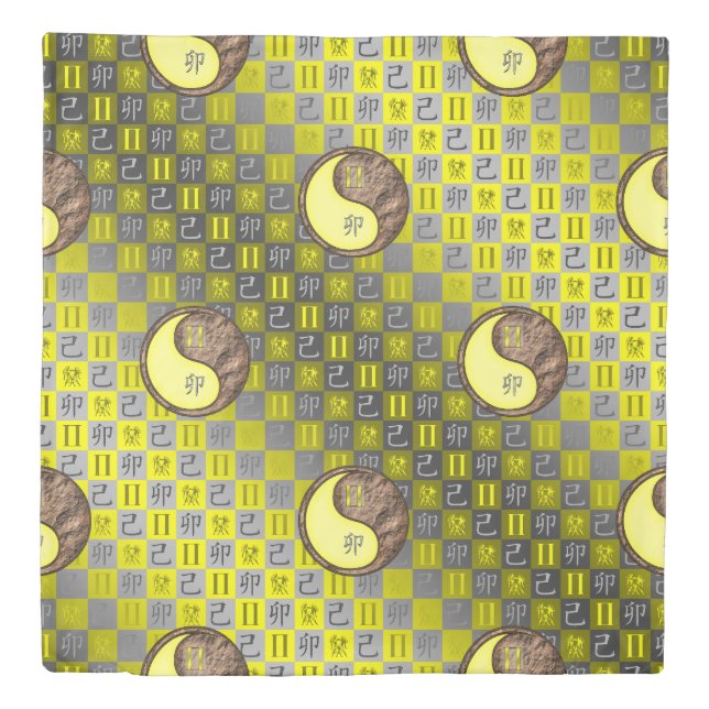 Gemini & Earth Rabbit Duvet Cover (Front)