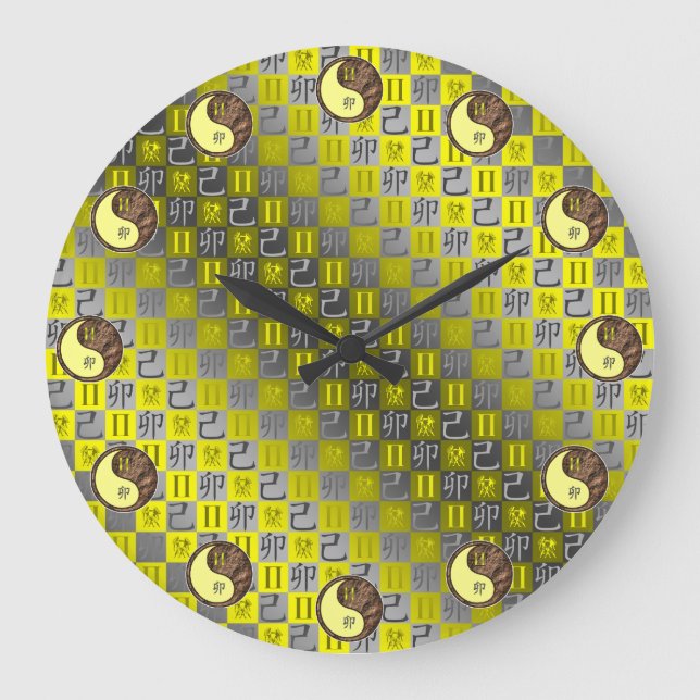 Gemini & Earth Rabbit Large Clock (Front)