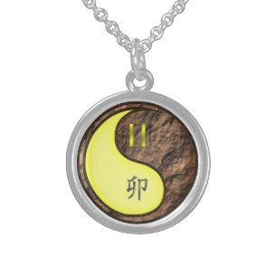 Gemini & Earth Rabbit Sterling Silver Necklace