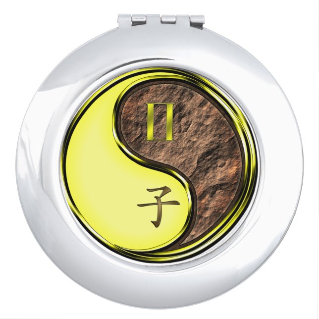 Gemini & Earth Rat compact mirror (Front)