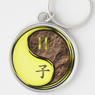 Gemini & Earth Rat Keychain