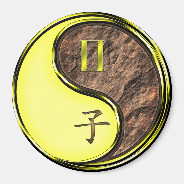 Gemini & Earth Rat Magnet (Front)