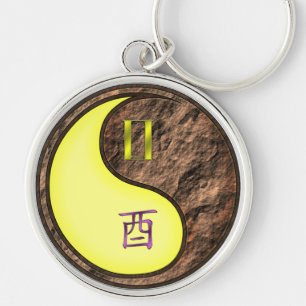 Gemini & Earth Rooster Keychain