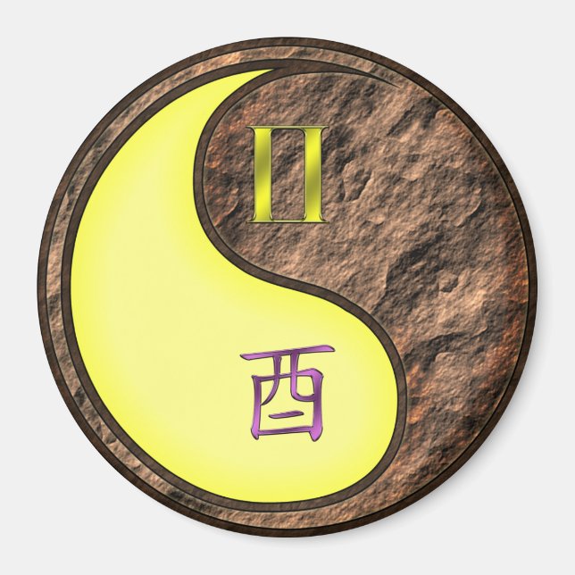 Gemini & Earth Rooster Magnet (Front)